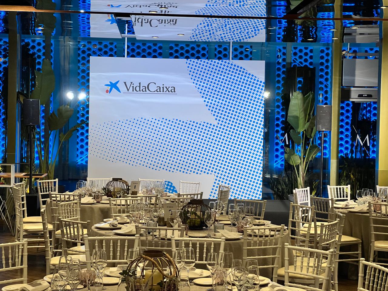 Escena del Sopar de Mediadors VidaCaixa Barcelona — producció Bacus Events